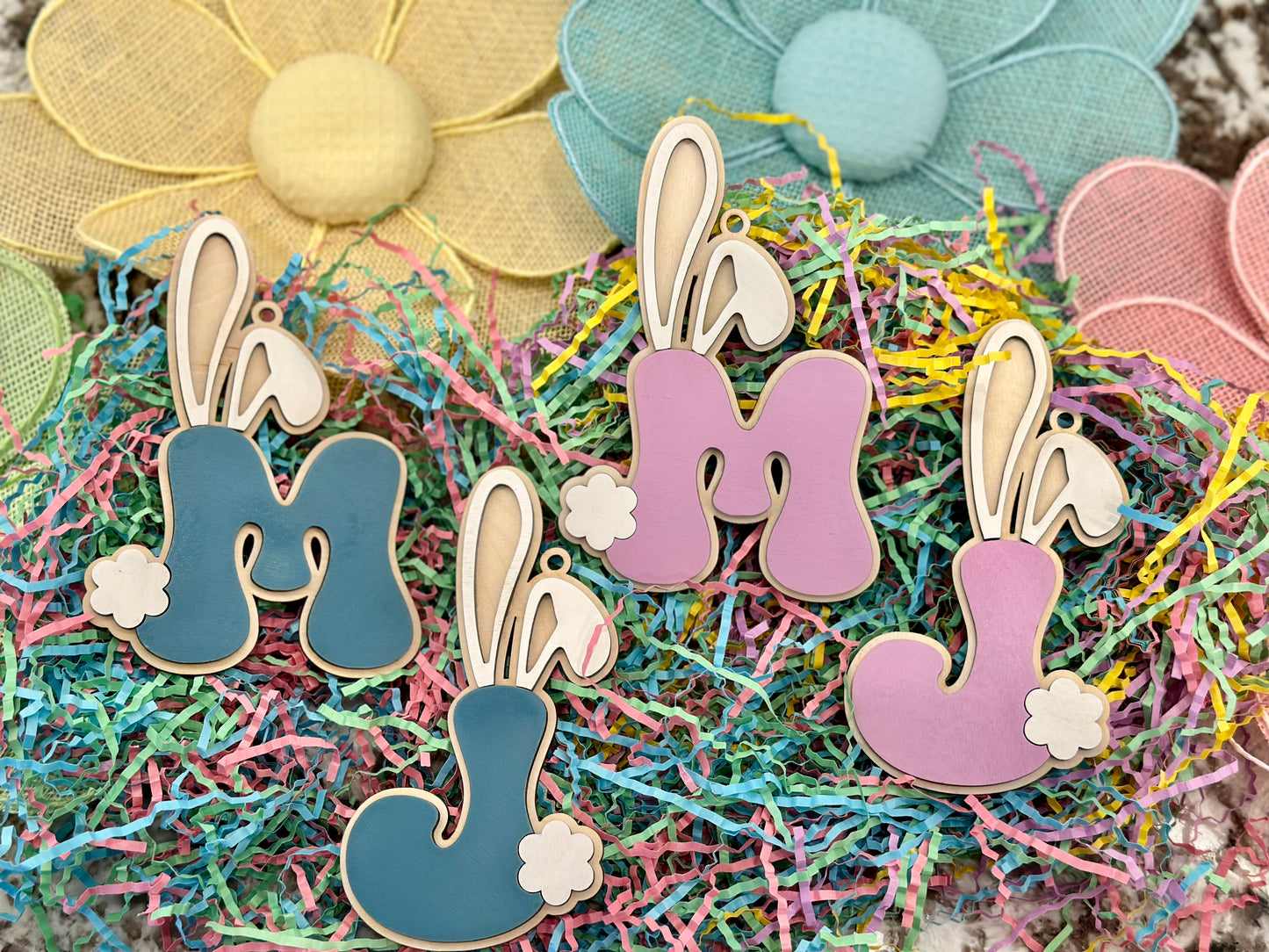 Easter bunny letter tag